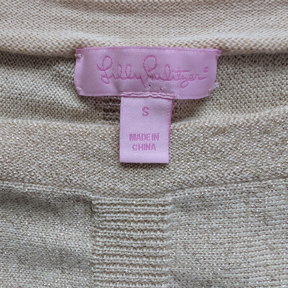 Lilly Pulitzer Gold Sweater with Button Details